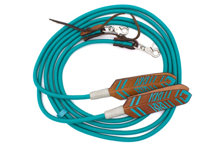 Reins nylonowe LpTrick, plecione ze skórzanym zatrzaskiem i wymiennymi karabińczykami