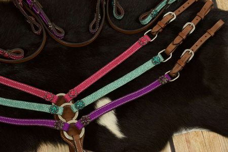 brokatowy zestaw lptrick bridle + napierśnik minishetty / shetty