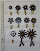 Black and Brown Steel Sporenräder Set - 11 Stück - mit Achsen & Jingle Bobs