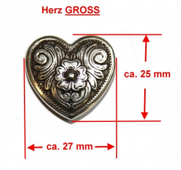 ILC Concho with Chicago Screw - Hearts / HERZ - 2 versch. Größen (7414-06/07)