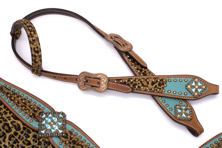 zestaw lptrick bridle + napierśnik pokazowy / turkusowy