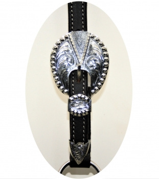 EE Tack Premium Show Halfter - SILBER - mit Führleine - DUNKELBRAUN - COB Size