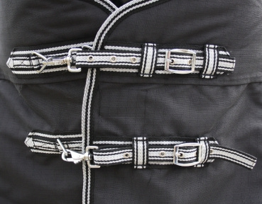 "TOUGH HORSE" - Regendecke - Half Neck - MIT Unterdecke (50gr.) -1680D - SCHWARZ - - 74" (125cm) bis 78" (145cm)