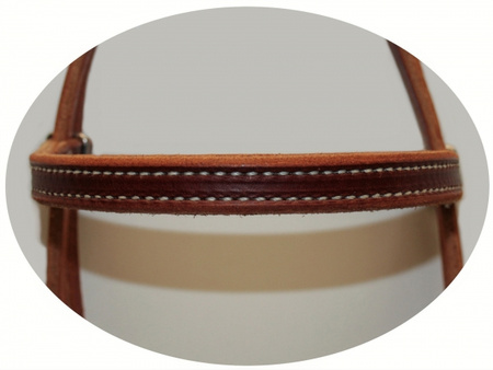 BCL Kopfstück Stirnband - Harness Leather - Stitched - Edelstahl Schnallen
