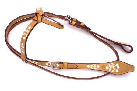 bridle lptrick / surowa skóra z whitemi detalami