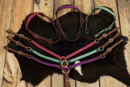 brokatowy zestaw lptrick bridle + napierśnik minishetty / shetty