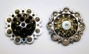 AE Concho - mit Schraube - 1 3/8´´ (35mm) - Schwarz/Glänzend