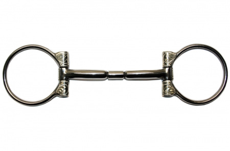 KS SS B. Allen D-Ring Snaffle – SS Roller - 5 '' oder 5,5 '' Breite (20441)