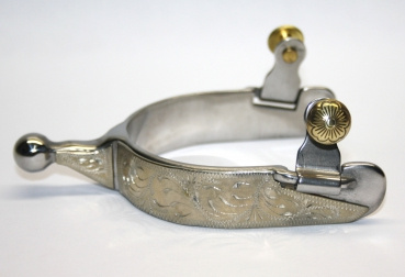 KS SS Engraved Short Ball End Spurs (35053)