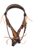bridle westernowe lptrick z klamrami w kolorze miedzi / z naczółkiem