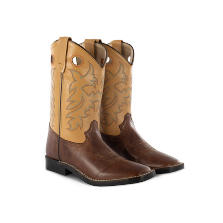 Kovbojské boty młodzieżowe POOL'S SQUARE TOE BROWN/COGNAC
