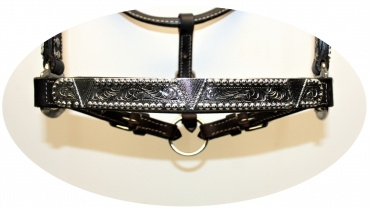 EE Tack Premium Show Halfter - SILBER - mit Führleine - DUNKELBRAUN - COB Size