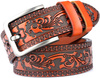 Gürtel - mit Schnalle - Flower Tooling - CAMEL BROWN - versch. Längen - 100cm bis 115cm