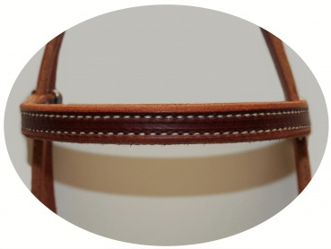 BCL Kopfstück Stirnband - Harness Leather - Stitched - Edelstahl Schnallen