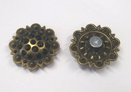 "AE" Concho - mit Schraube - 1 3/8´´ (35mm) - Schwarz/Brass (Messing)