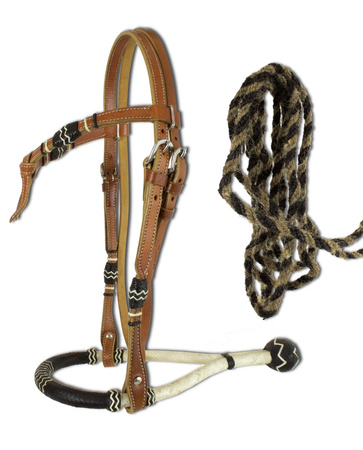 bosal lptrick czarno-white, wykonany z surowej skóry