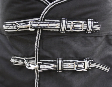 TOUGH HORSE - Regendecke - Half Neck - MIT Unterdecke (100gr.) -1680D - SCHWARZ - 74 (125cm) bis 80 (155cm)