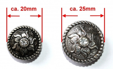 ILC Concho with Chicago Screw - ROUND / FLOWER - 2 versch. Größen (7407-05 u. 7408-06)