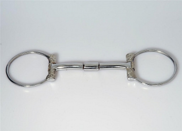B. Allen D-Ring Snaffle Bit - St. Steel mit Silber - Show - 5 '' oder 5,5 '' Breite