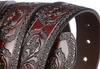 Gürtel - mit Schnalle - Flower Tooling - DARK BROWN - versch. Längen - 105cm bis 125cm