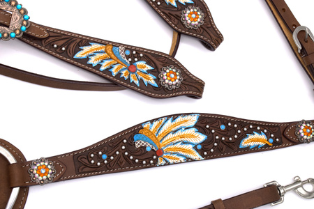 zestaw lptrick bridle + napierśnik z wzorem indyjskim