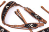 zestaw lptrick bridle + napierśnik / jasna skóra z ciemnymi detalami