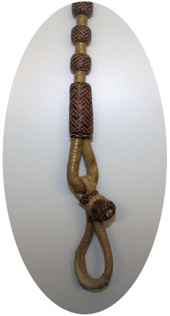 Romal Reins - Natur mit Braun Braiding - AE-168