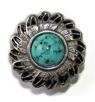 ILC Concho with Chicago Screw - FEATHER / Turquise - 3 versch. Größen (7504-0..)