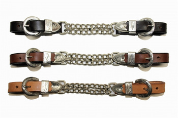 "EE Tack" Kinnketten - Show -  doppelte Kette mit Silber - HELL / MITTEL / DUNKEL