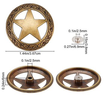 "AE" Concho - Antik Messing - 37mm - STAR