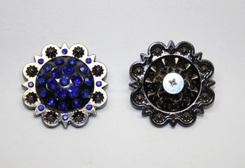 "AE" Concho - mit Schraube - 1 3/8´´ (35mm) - BLAU / Matt