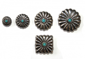 "ILC" Concho with Chicago Screw - TURQUISE - Eckig / Quadratisch (7122-0..)