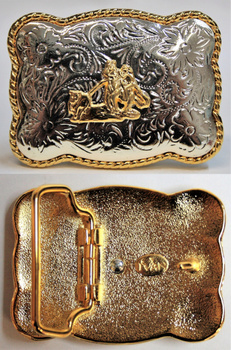 "ILC" Belt Buckle - Cowboy Rectangle - 70697-11
